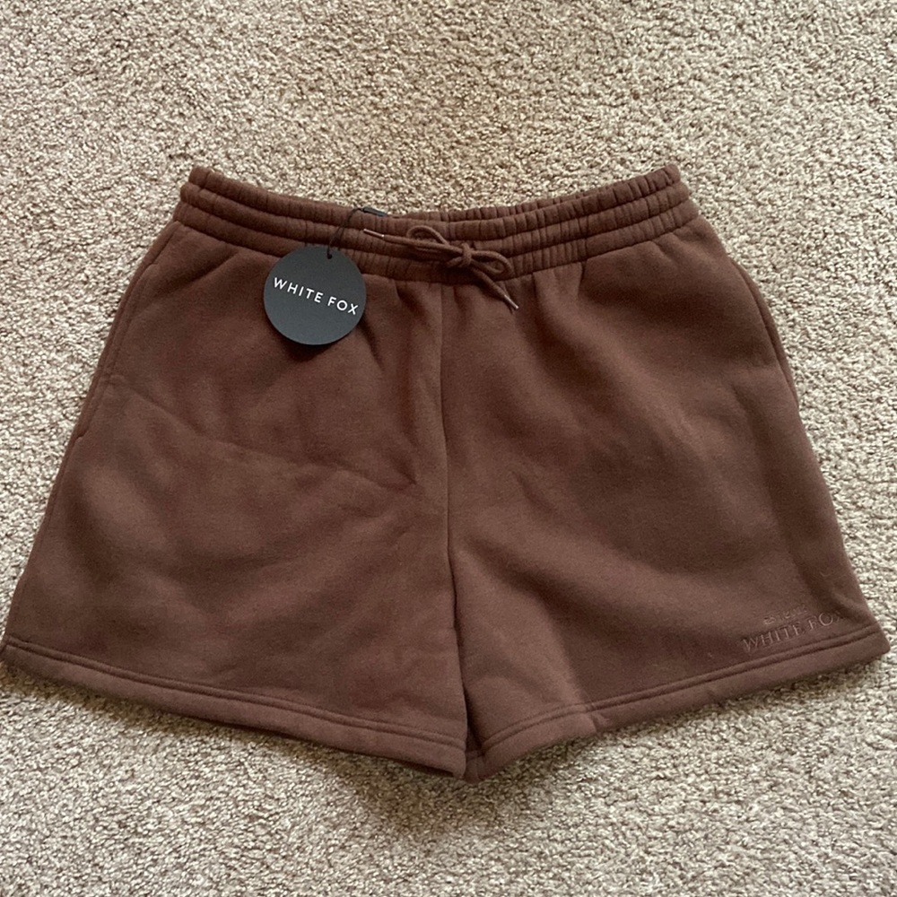 White Fox Boutique Along For The Ride Lounge Shorts Chocolate XL